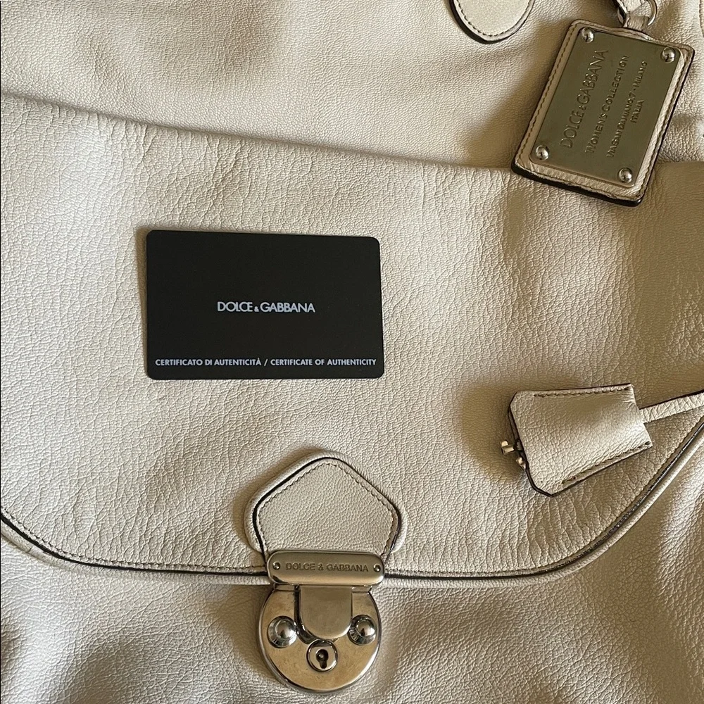 Dolce & Gabbana Cream Leather Satchel